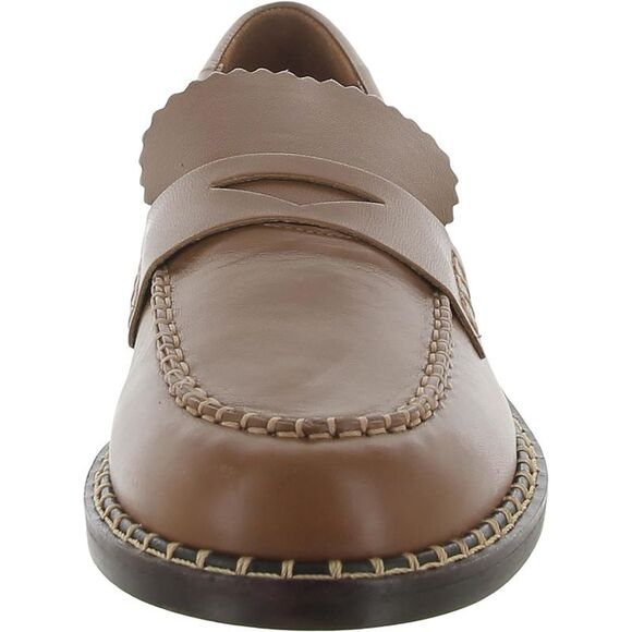 Schutz Womens Christie Tan Leather Slip-On Lifestyle Loafers Shoes NWT - Picture 2 of 3